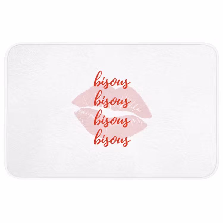 Bisous - Lip - Wit - Rood Badmat middel -3d