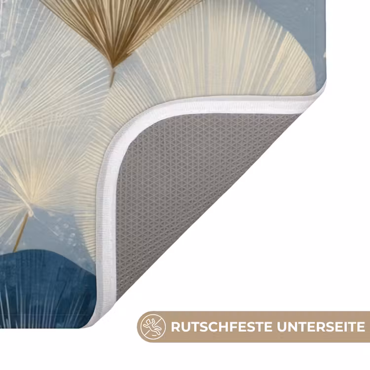 Bladeren - Abstract - Goud - Blauw Badmat middel -USP_AntislipDE