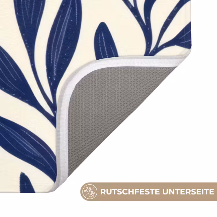 Bladeren - Klimop - Donkerblauw Badmat middel -USP_AntislipDE