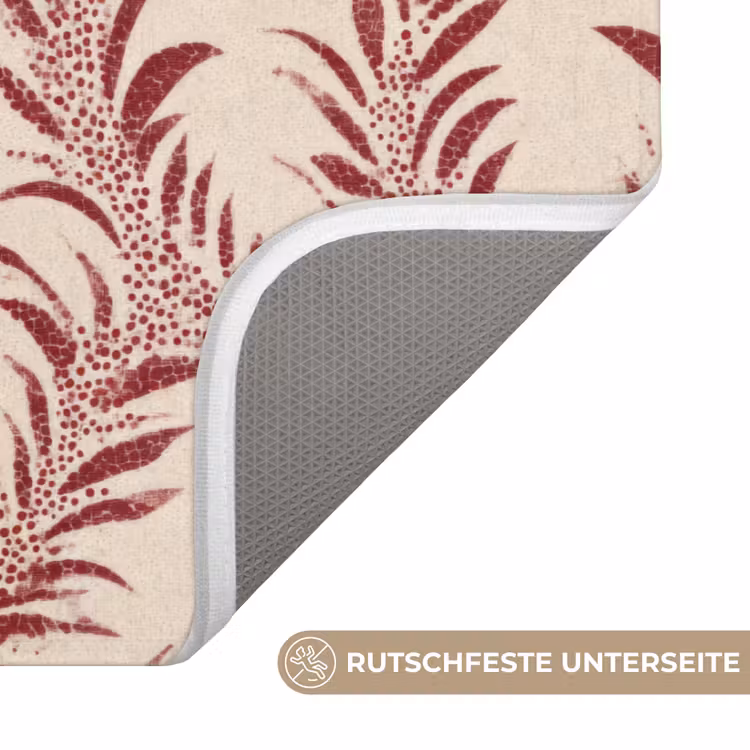 Bladeren - Linnen - Rood Badmat middel 997 -USP_AntislipDE