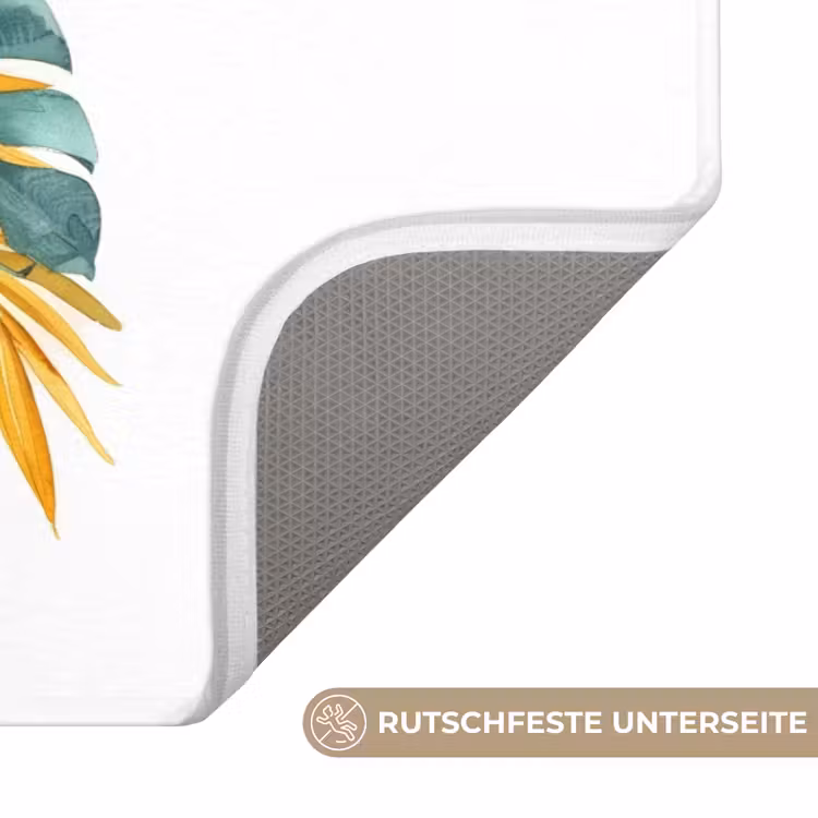 Bladeren - Tropisch - Goud - Groen - Modern Badmat klein -USP_AntislipDE