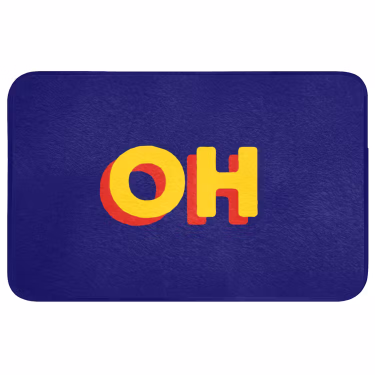 Blauw - Geel - OH - Schaduw Badmat middel -3d
