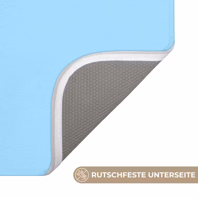 Blauw - Oranje - Just want to be happy & naked Badmat middel -USP_AntislipDE