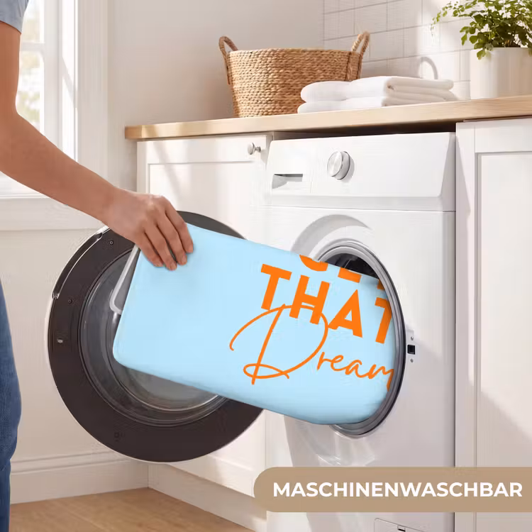 Blauw - Oranje - Tekst Badmat middel -USP_WasbaarDE