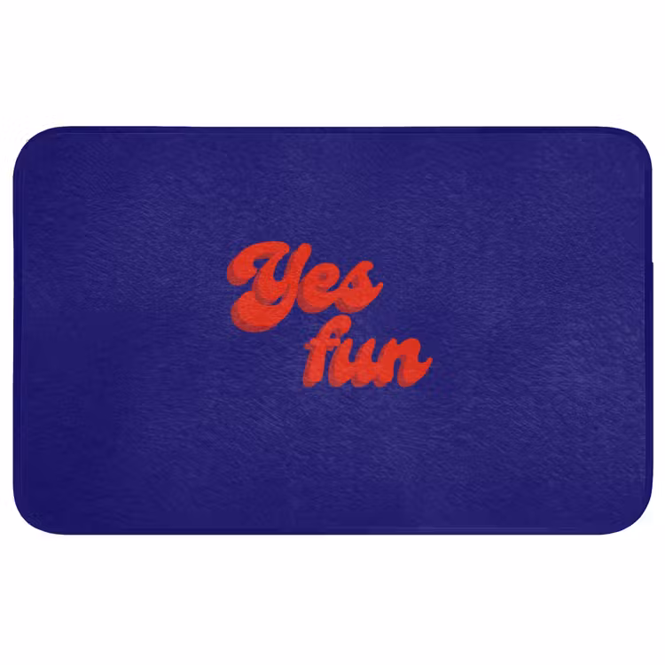 Blauw - Rood - Yes fun - 3D Badmat middel -3d