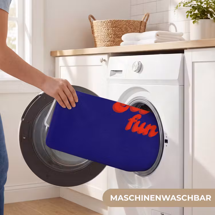 Blauw - Rood - Yes fun - 3D Badmat middel -USP_WasbaarDE