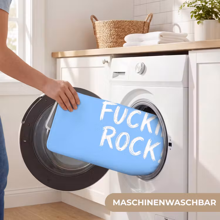 Blauw - Wit - You fuckin rock Badmat middel -USP_WasbaarDE