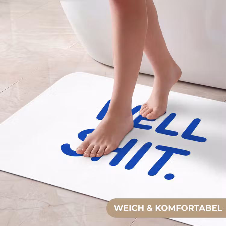 Blauw - Quote - Wit Badmat middel -USP_ZachtDE