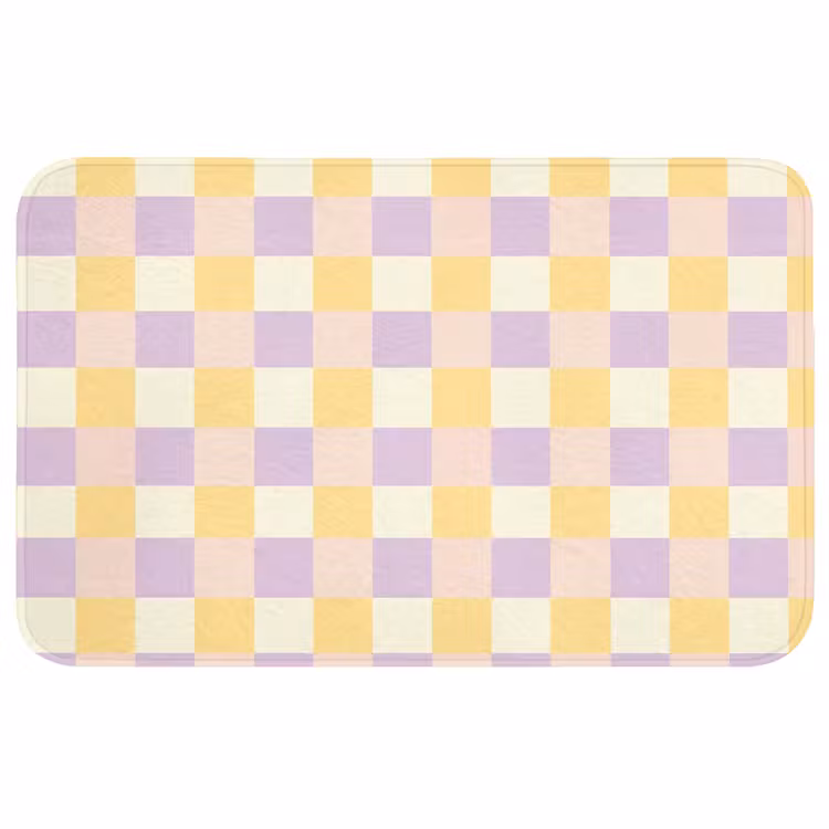 Blokjes - Lila - Geel Badmat middel 997 -3d