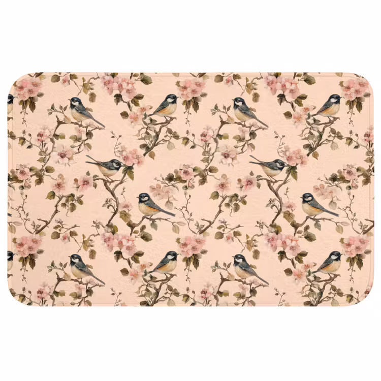 Bloesem - Koolmees - Roze Badmat middel 997 -3d