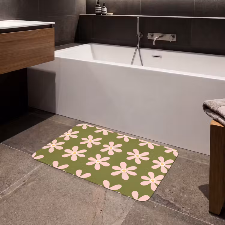Bloem - Modern - Groen Badmat middel 997 -sfeer3