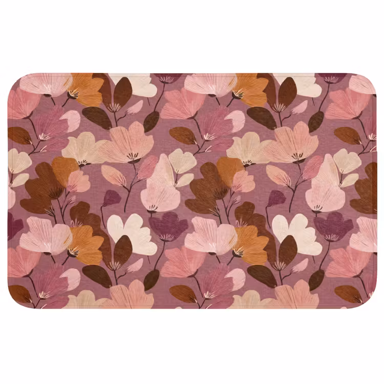 Bloem - Patroon - Roze Badmat middel 997 -3d