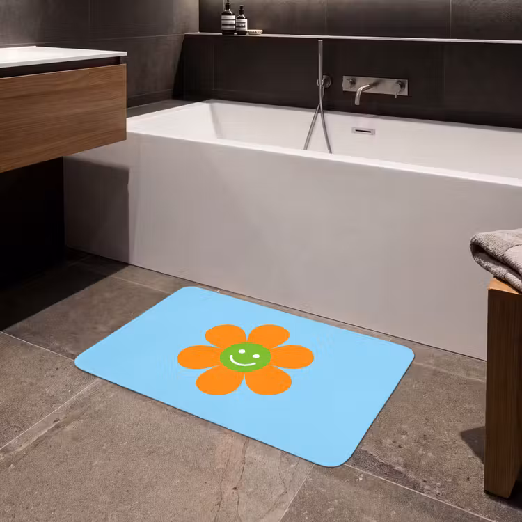 Bloem - Smiley - Kleurrijk Badmat middel -sfeer3
