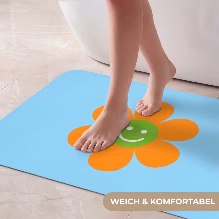 Bloem - Smiley - Kleurrijk Badmat middel -USP_ZachtDE