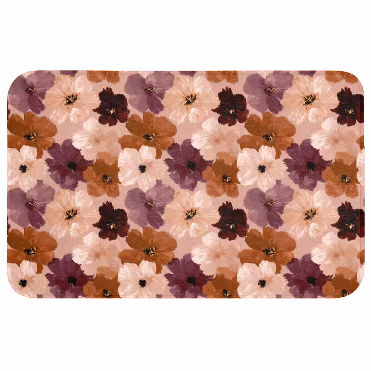 Bloemen - Abstract - Aardetinten Badmat middel 997 -3d
