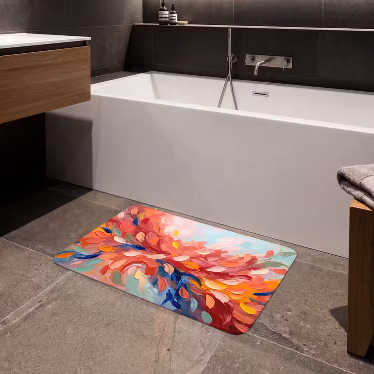 Bloemen - Abstract - Kunst - Modern Badmat middel -sfeer3
