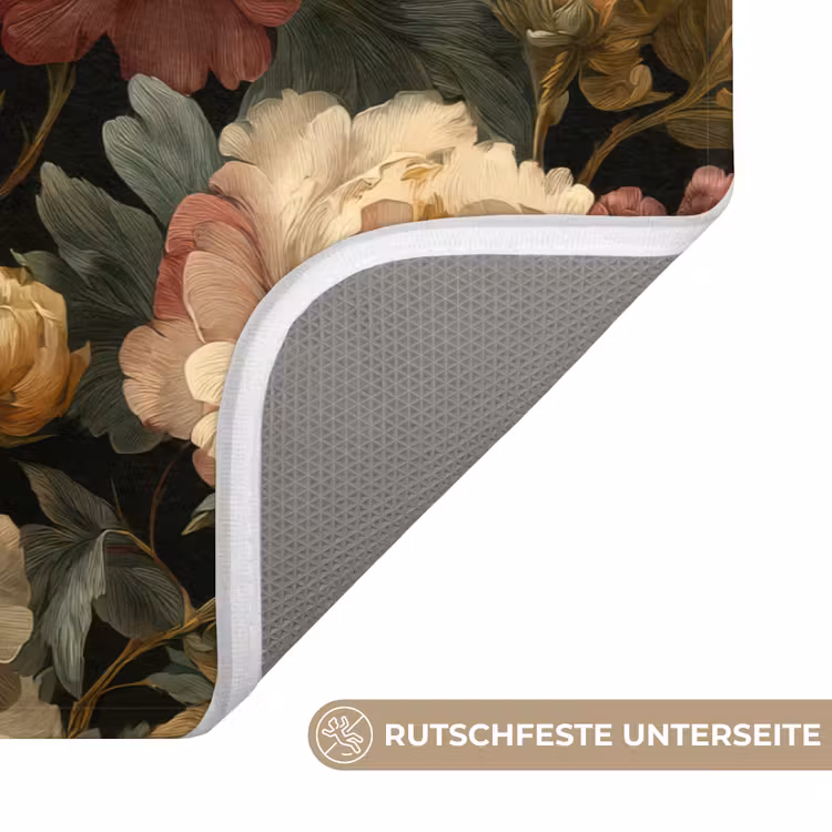 Bloemen - Barok - Patroon - Roze - Crème Badmat middel 997 -USP_AntislipDE
