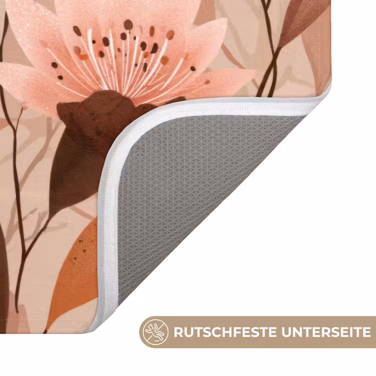Bloemen - Bladeren - Bruin Badmat middel 997 -USP_AntislipDE