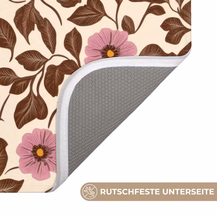 Bloemen - Bladeren - Kleurrijk Badmat middel 997 -USP_AntislipDE