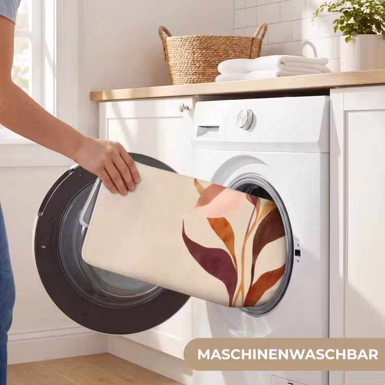 Bloemen - Blaadjes - Minimalistisch - Roze Badmat middel -USP_WasbaarDE