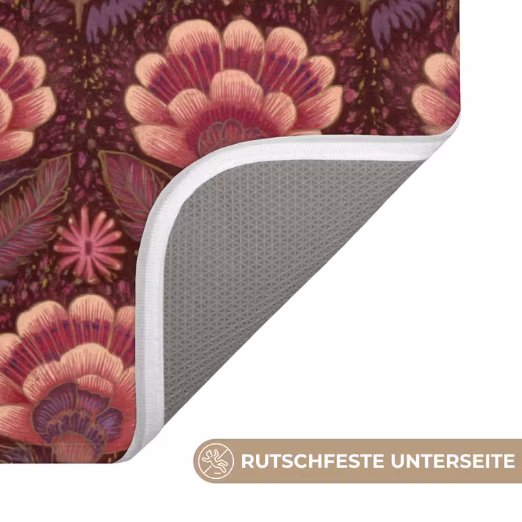 Bloemen - Waaier - Paars Badmat middel 997 -USP_AntislipDE