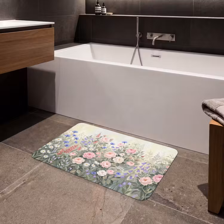 Bloemen - Tuin - Natuur - Kleurrijk Badmat middel -sfeer3