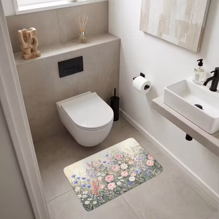 Bloemen - Tuin - Natuur - Kleurrijk Badmat middel -sfeer4
