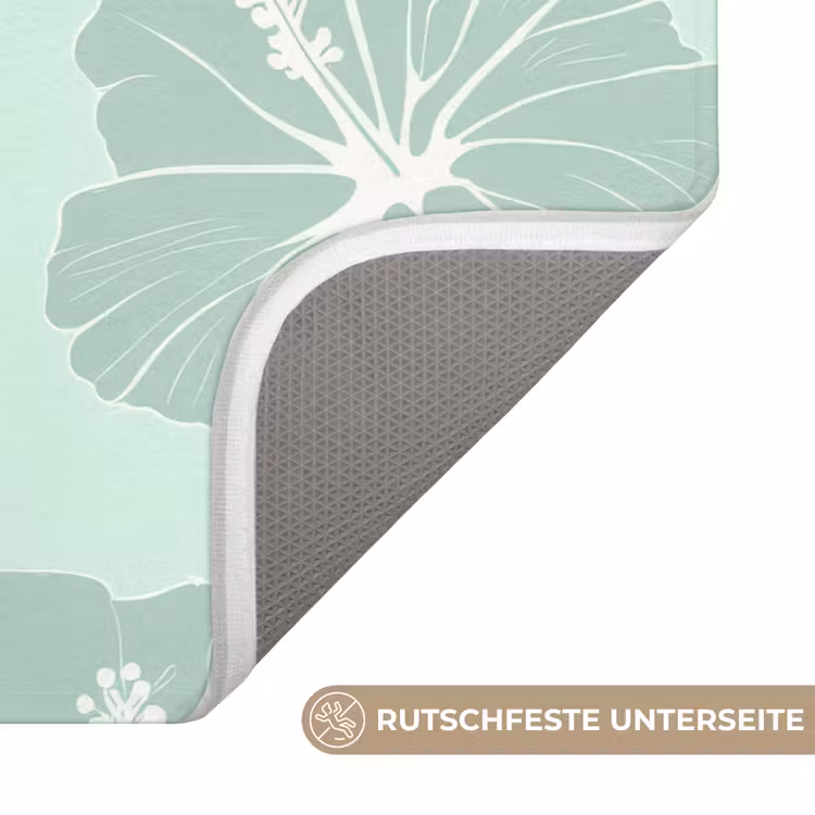 Bloemen - Hibiscus - Mint Badmat middel 997 -USP_AntislipDE