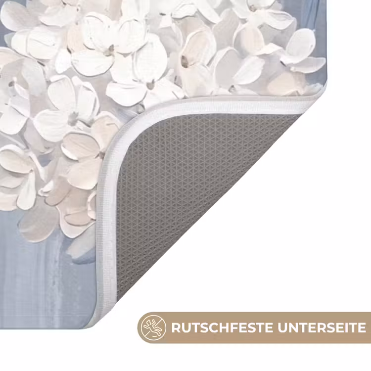 Bloemen - Illustratie - Blauw Badmat middel -USP_AntislipDE