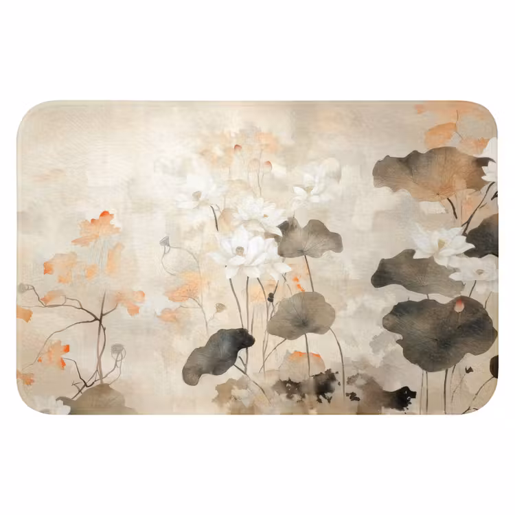 Bloemen - Japandi - Wabi sabi Badmat klein -3d
