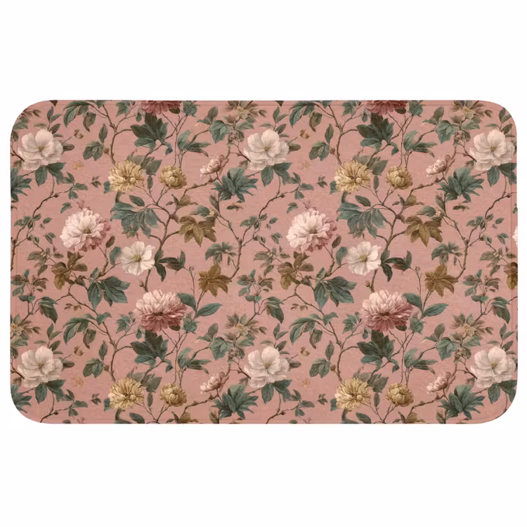 Bloemen - Klassiek - Roze Badmat middel 997 -3d