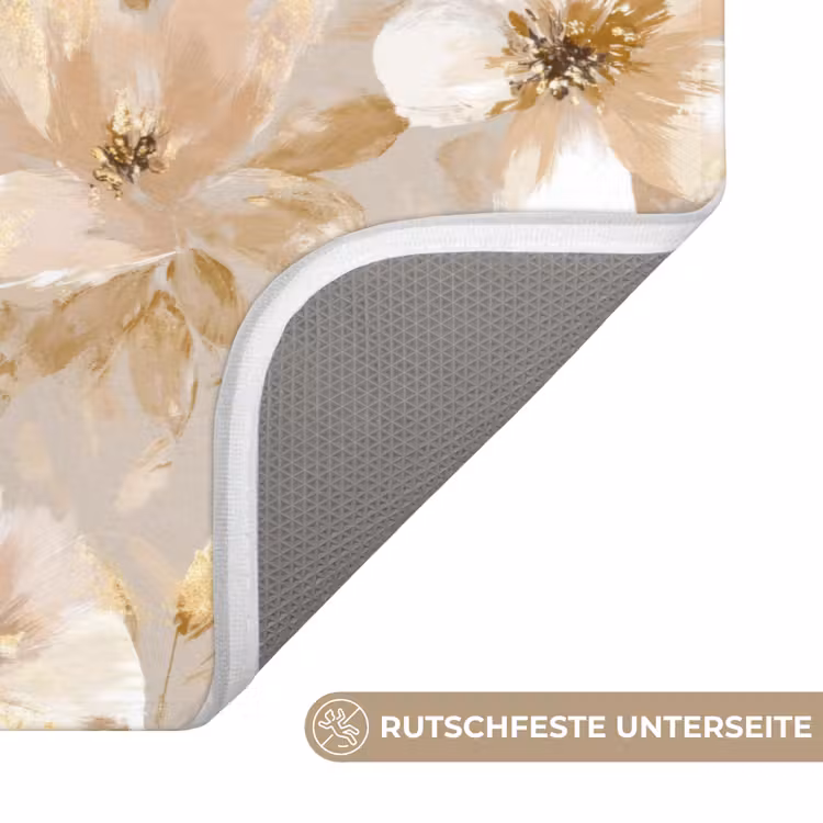 Bloemen - artistiek - Goud Badmat middel 997 -USP_AntislipDE