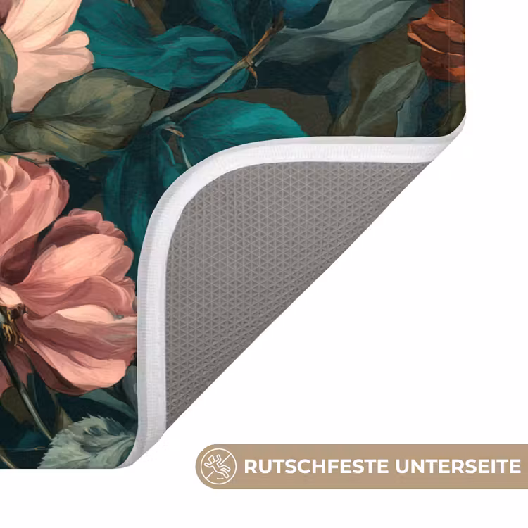 Bloemen - Schilderachtig - Patroon - Roze Badmat middel 997 -USP_AntislipDE