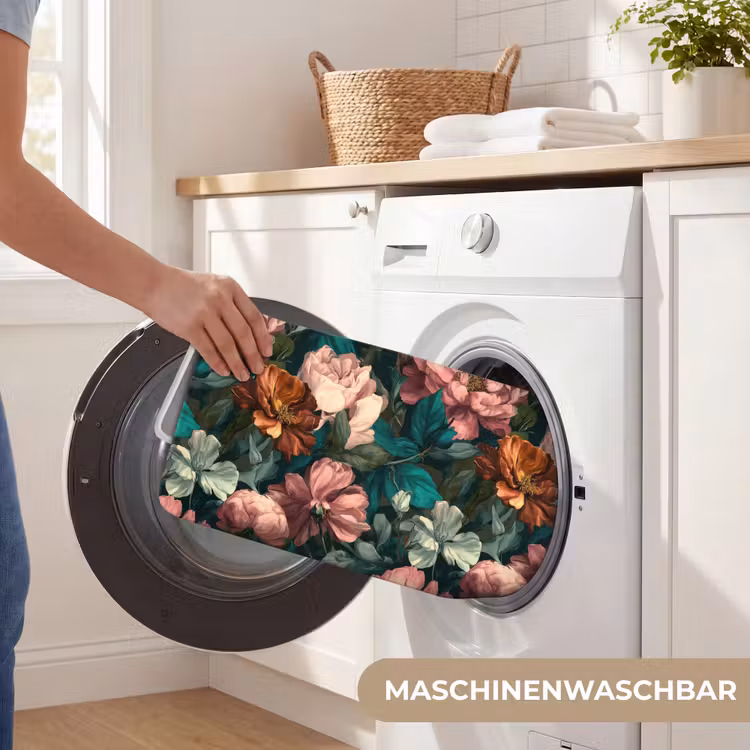 Bloemen - Schilderachtig - Patroon - Roze Badmat middel 997 -USP_WasbaarDE