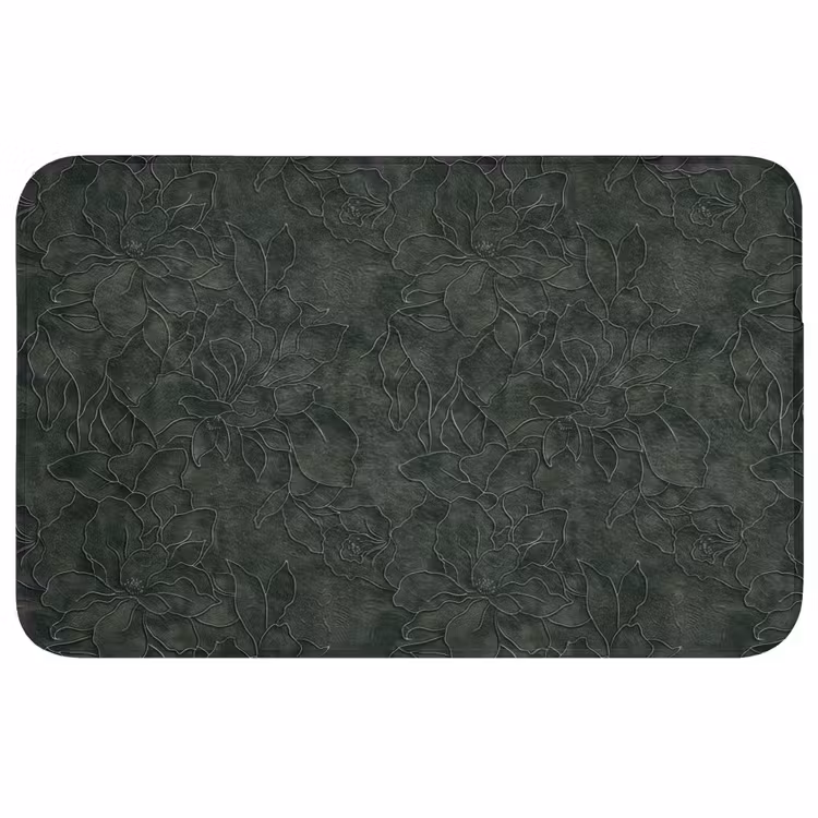 Bloemen - Lijnen - Groen Badmat middel 997 -3d