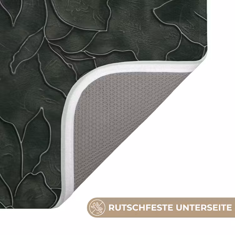 Bloemen - Lijnen - Groen Badmat middel 997 -USP_AntislipDE