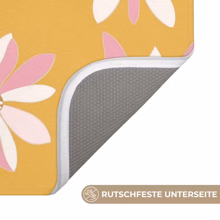 Bloemen - Modern - Geel Badmat middel 997 -USP_AntislipDE