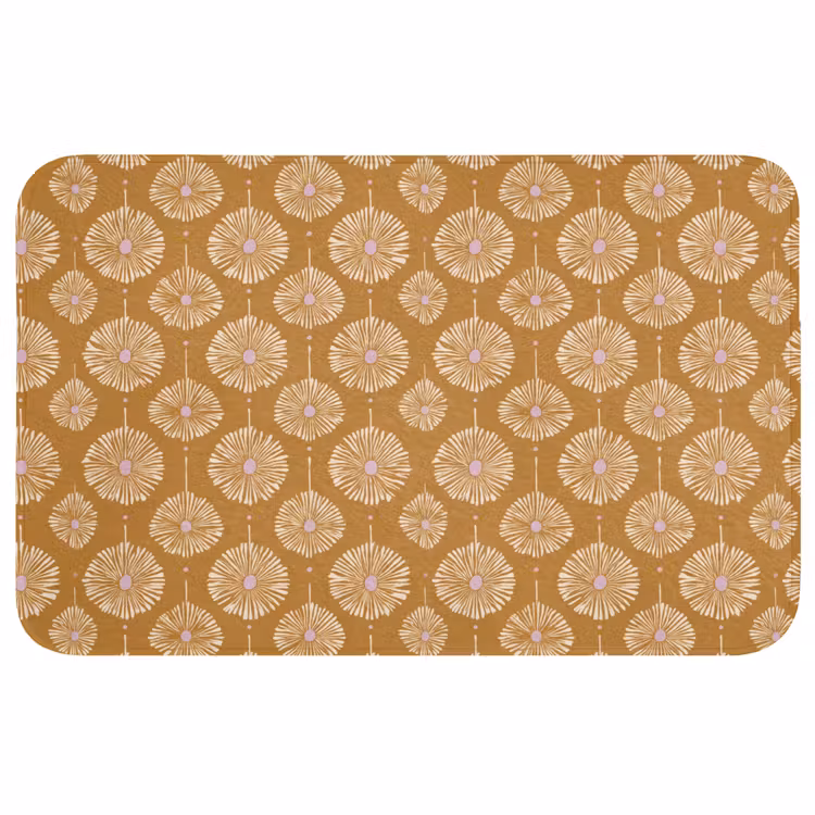 Bloemen - Modern - Oker Badmat middel 997 -3d
