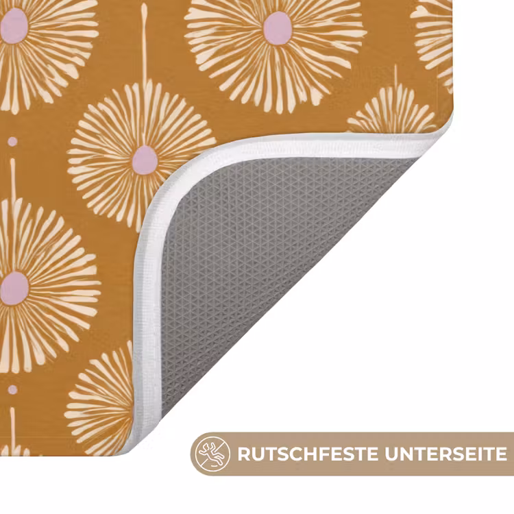 Bloemen - Modern - Oker Badmat middel 997 -USP_AntislipDE