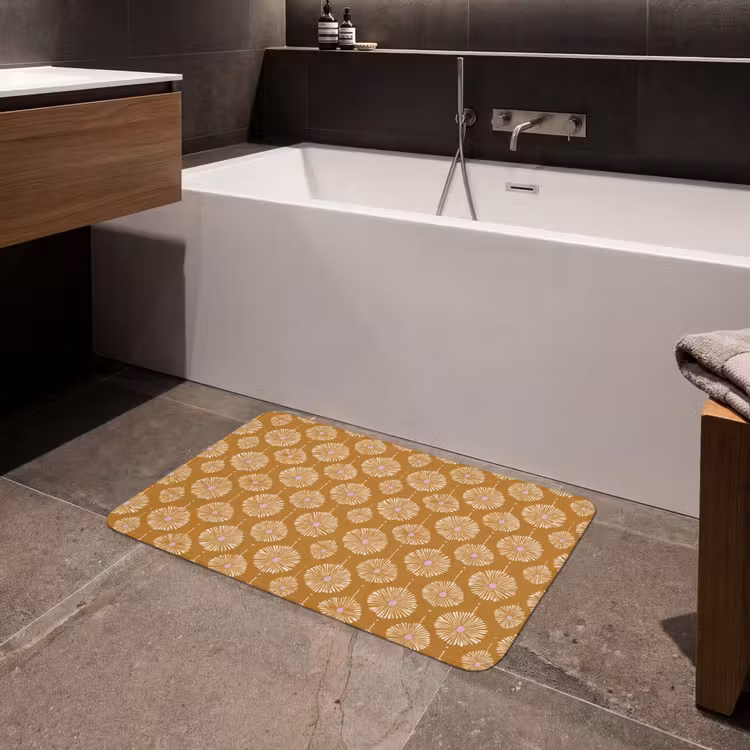 Bloemen - Modern - Oker Badmat middel 997 -sfeer3