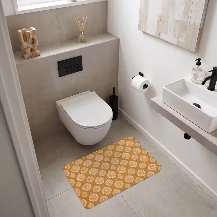 Bloemen - Modern - Oker Badmat middel 997 -sfeer4
