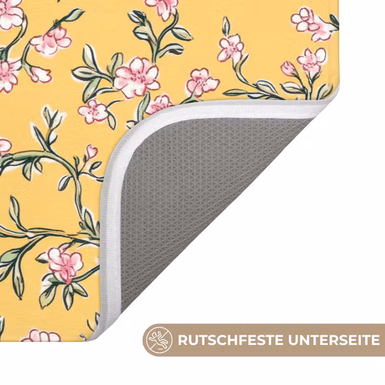 Bloemen - Motief - Geel Badmat middel 997 -USP_AntislipDE
