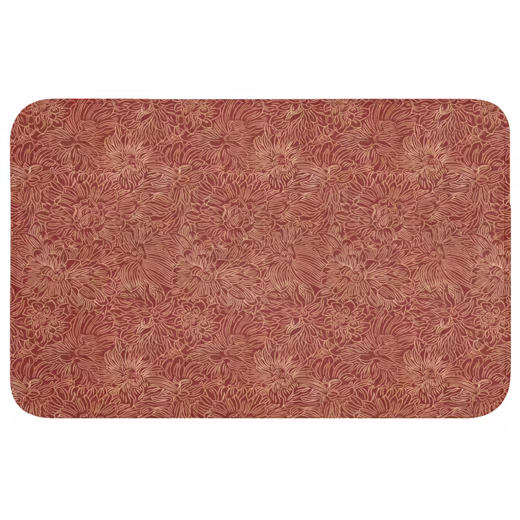 Bloemen - Motief - Rood Badmat middel 997 -3d