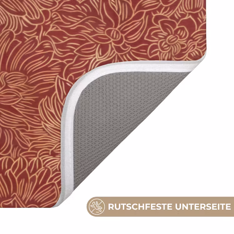 Bloemen - Motief - Rood Badmat middel 997 -USP_AntislipDE