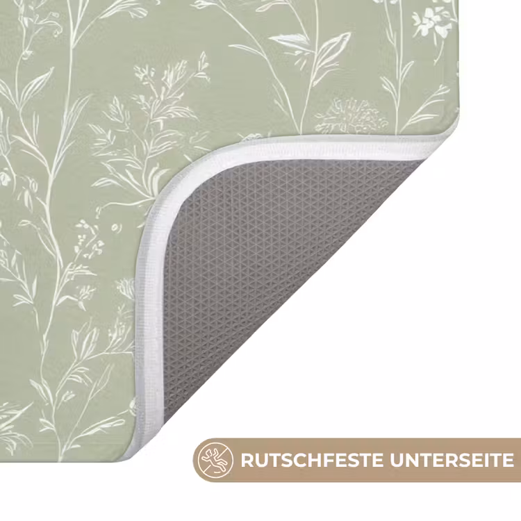 Bloemen - Patroon - Groen Badmat middel 997 -USP_AntislipDE