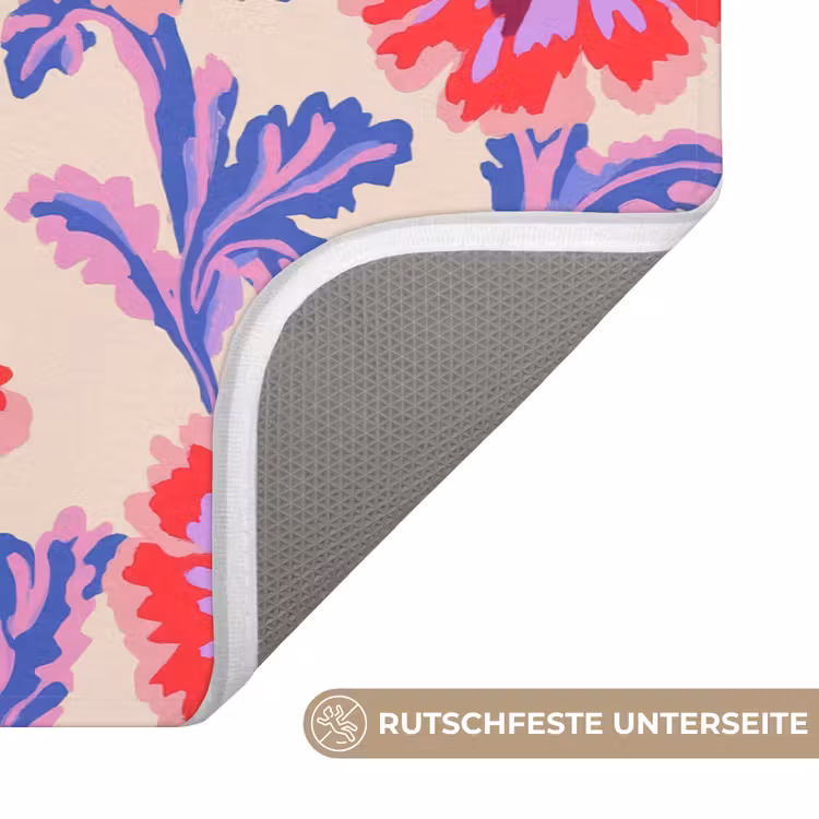 Bloemen - Patroon - Meerkleurig Badmat middel 997 -USP_AntislipDE