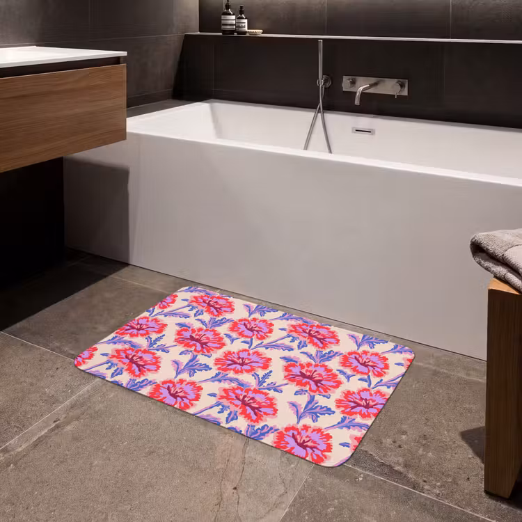 Bloemen - Patroon - Meerkleurig Badmat middel 997 -sfeer3