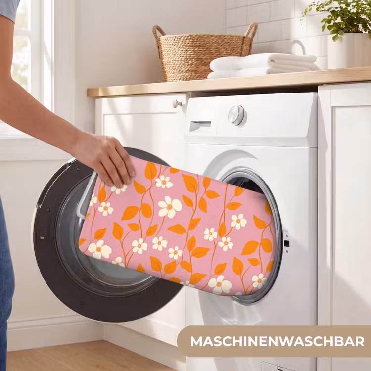 Bloemen - Patroon - Oranje Badmat middel 997 -USP_WasbaarDE