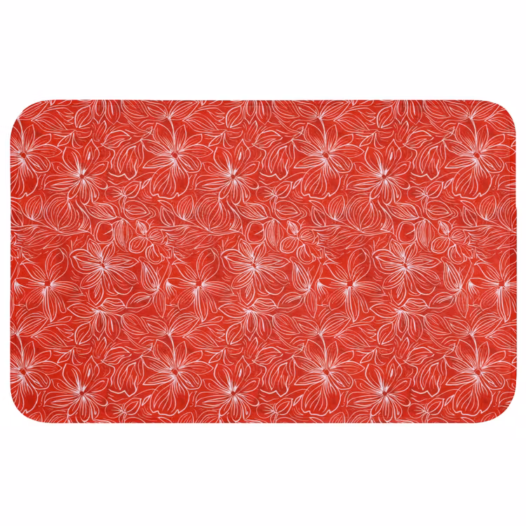 Bloemen - Patroon - Rood Badmat middel 997 -3d