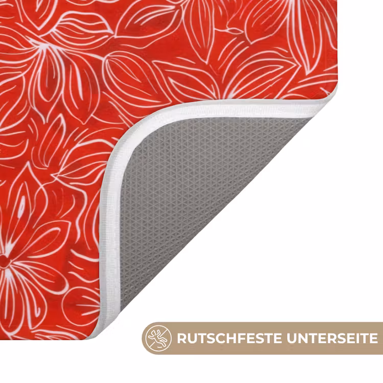 Bloemen - Patroon - Rood Badmat middel 997 -USP_AntislipDE